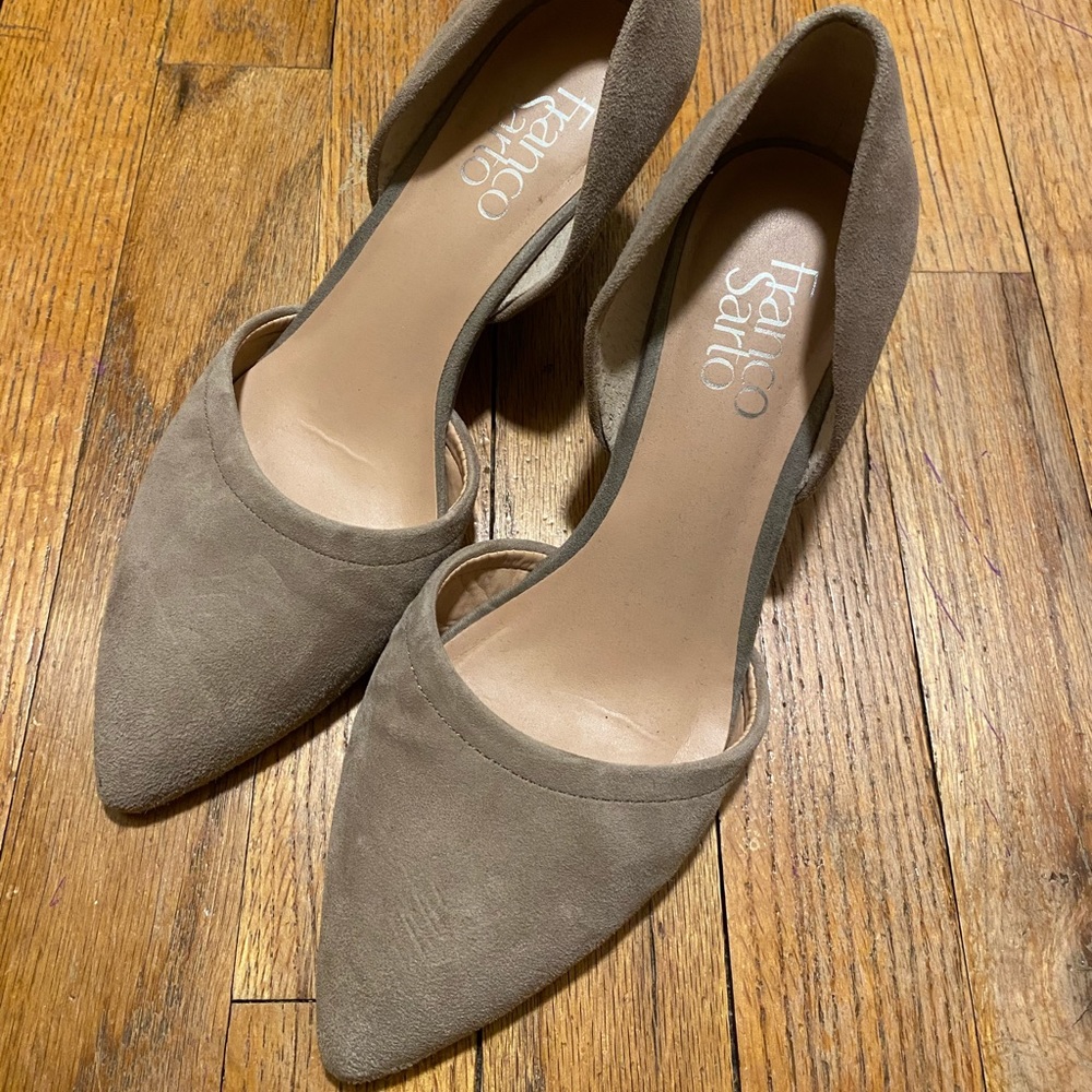 Franco sarto grey suede wedge